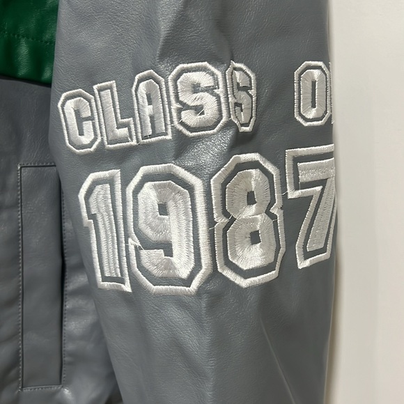 Men’s Vintage Style Class Of 1987 Varsity Jacket Detach Lower Half AEL Gray M - Picture 3 of 11